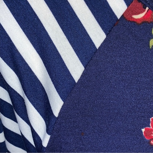 LuLaRoe Long Sleeve Top - Navy, Red, White Floral - Picture 3 of 5